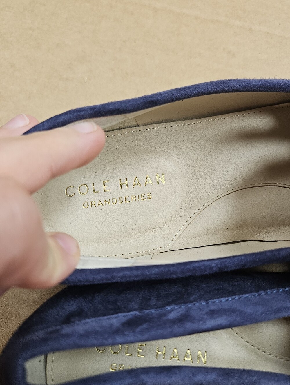 Cole Haan Navy Blue Suede Leather Horse Bit Loafers Size 7.5 - Picture 6 of 7